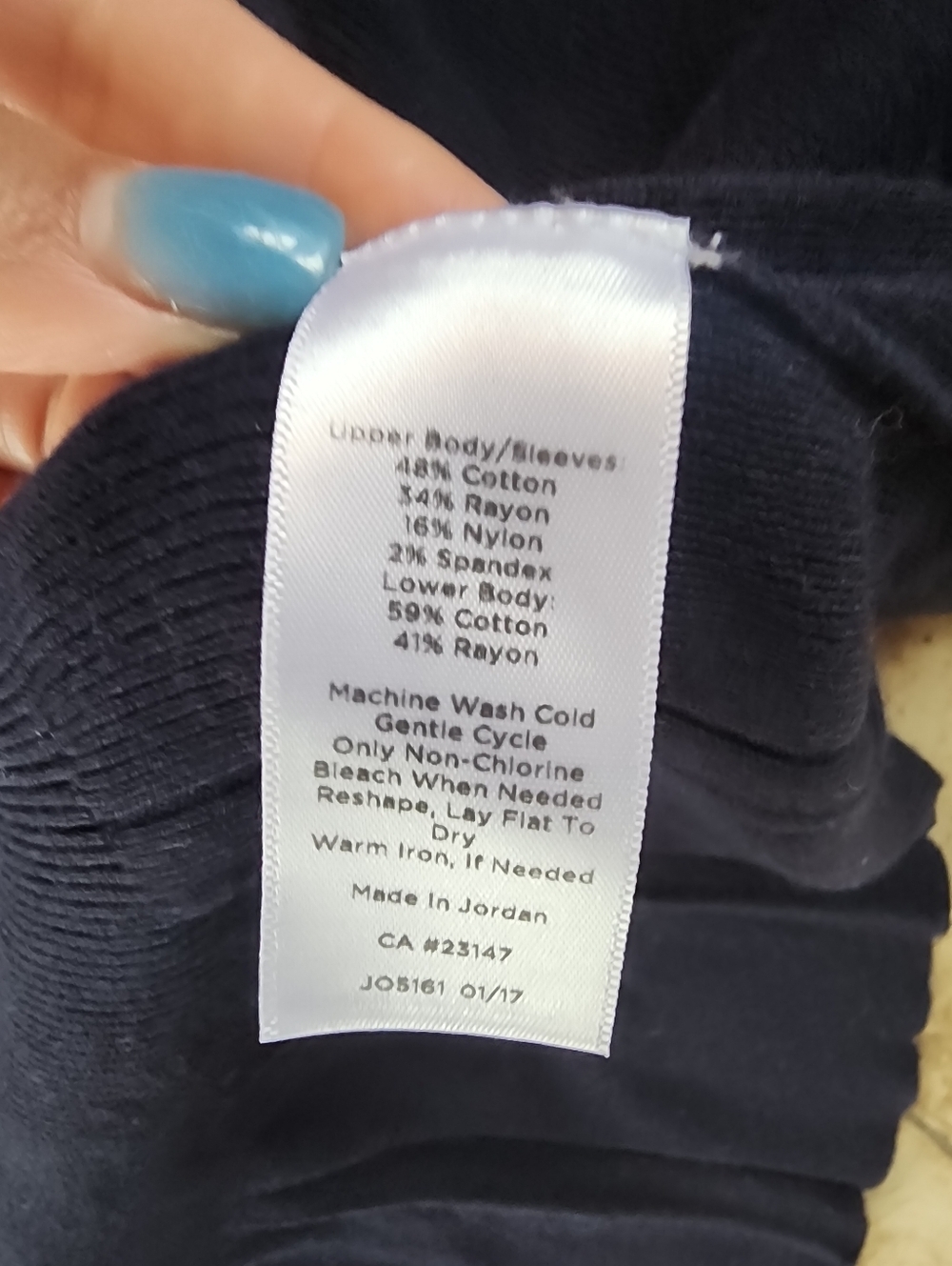 Talbots Navy Open-Front Ruffle-Hem Cardigan - Picture 4 of 5